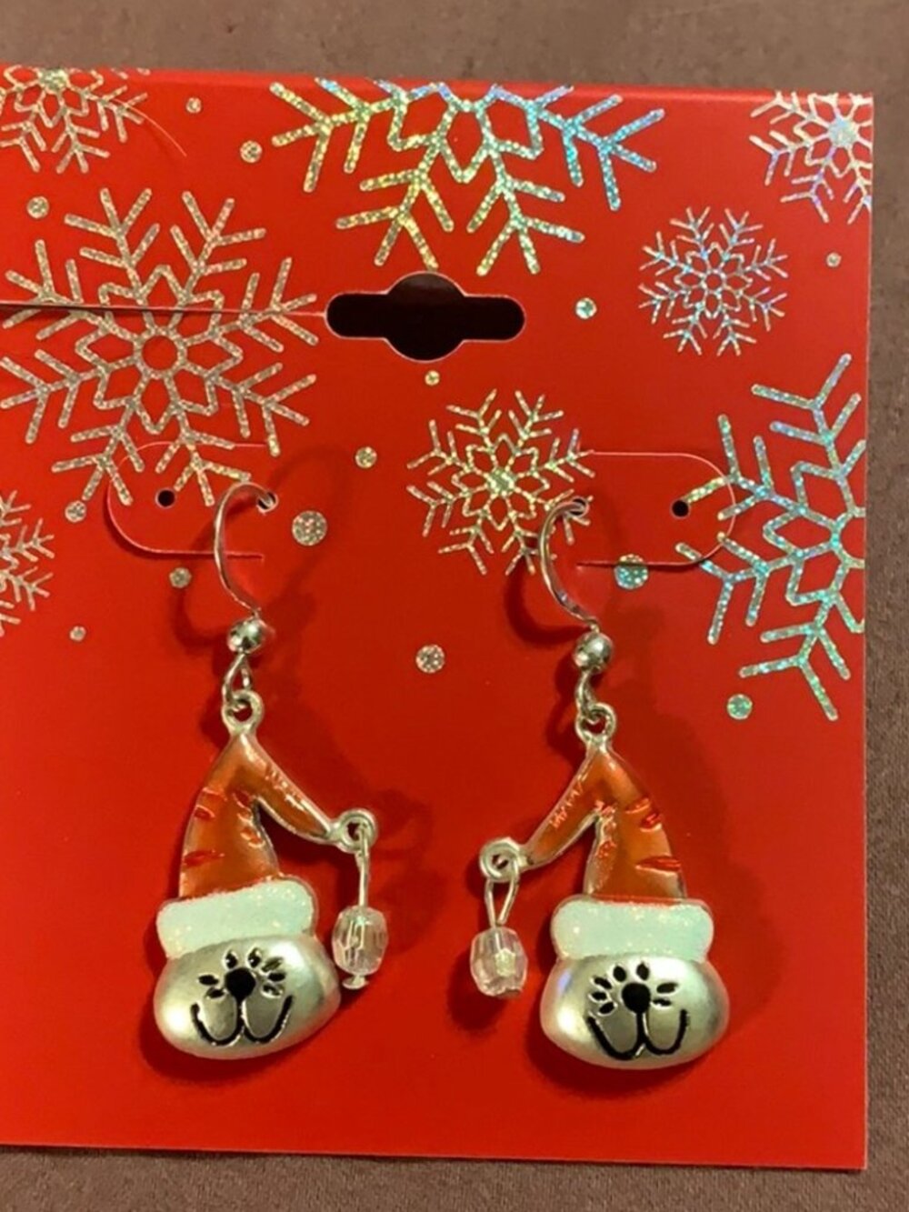 💕 3/$25 💕NWT Adorable Christmas Cat Earrings